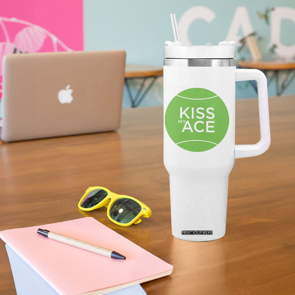 Tennis And Wine Lovers Tumbler With Handle Today's Good Mood Is Sponsored TB10 Print Your Wear