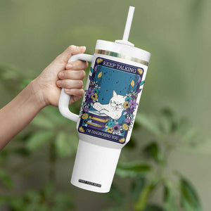 Funny Psychology Gifts Tumbler With Handle Keep Talking I'm Diagnosing You, Funny Gift for Psychologist Psychiatrist Therapist School Counselor Cat Lovers TB10 Print Your Wear