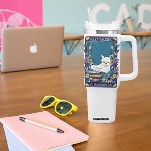 Funny Psychology Gifts Tumbler With Handle Keep Talking I'm Diagnosing You, Funny Gift for Psychologist Psychiatrist Therapist School Counselor Cat Lovers TB10 Print Your Wear