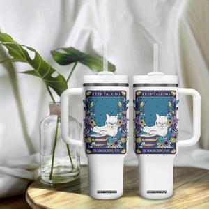Funny Psychology Gifts Tumbler With Handle Keep Talking I'm Diagnosing You, Funny Gift for Psychologist Psychiatrist Therapist School Counselor Cat Lovers TB10 Print Your Wear