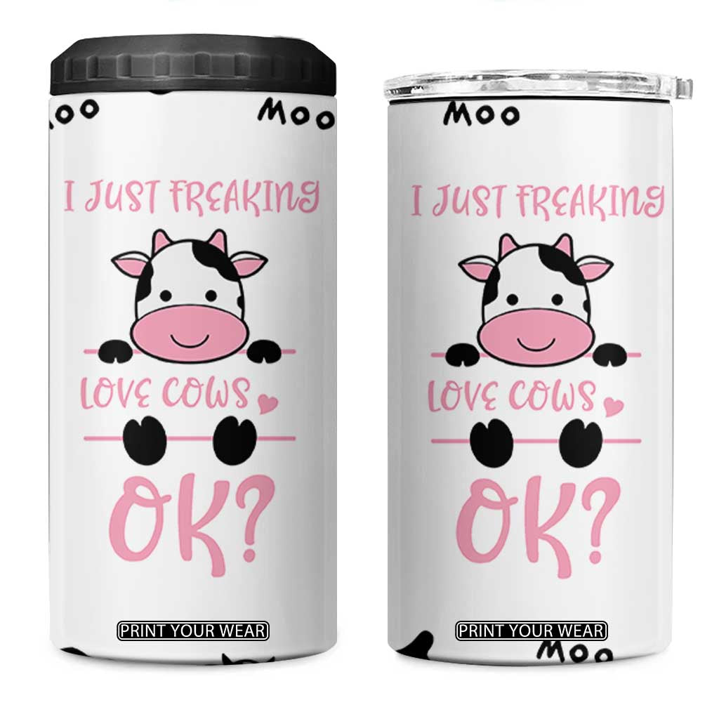 Cow Gifts For Women 4 in 1 Can Cooler Tumbler Funny Cow Lovers Gift For Women Girlfrend Kids TB10 One Size: 16 oz White Print Your Wear