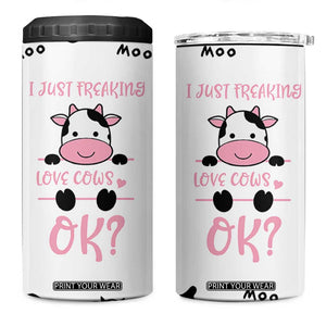 Cow Gifts For Women 4 in 1 Can Cooler Tumbler Funny Cow Lovers Gift For Women Girlfrend Kids TB10 One Size: 16 oz White Print Your Wear