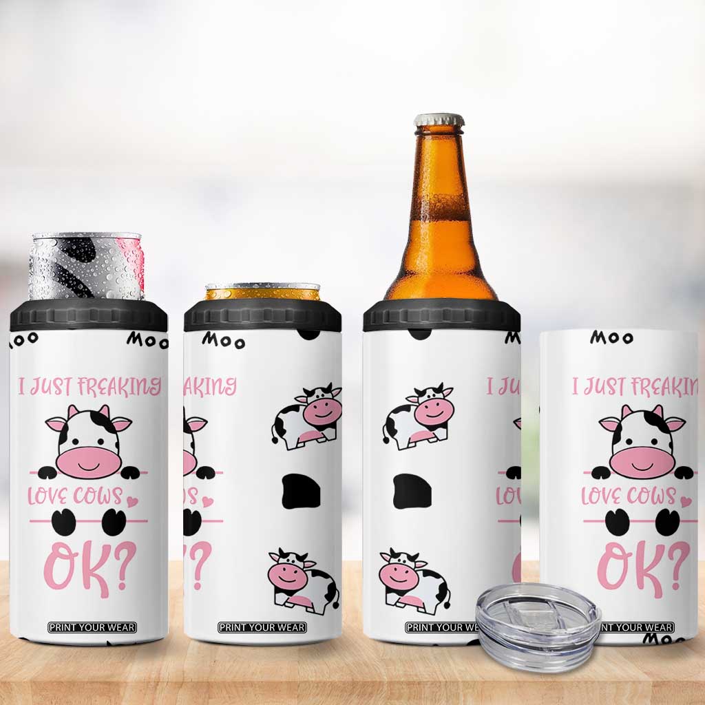 Cow Gifts For Women 4 in 1 Can Cooler Tumbler Funny Cow Lovers Gift For Women Girlfrend Kids TB10 Print Your Wear