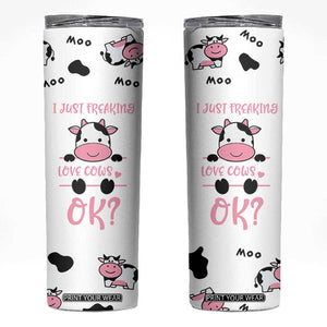 Cow Gifts For Women Skinny Tumbler Funny Cow Lovers Gift For Women Girlfrend Kids TB10 White Print Your Wear
