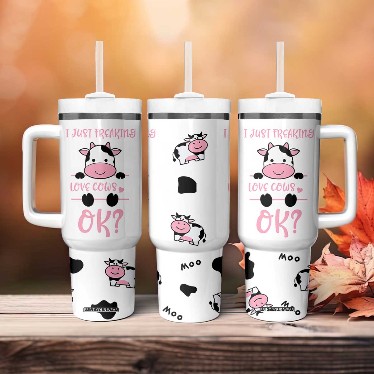 Cow Gifts For Women Tumbler With Handle Funny Cow Lovers Gift For Women Girlfrend Kids TB10 Print Your Wear
