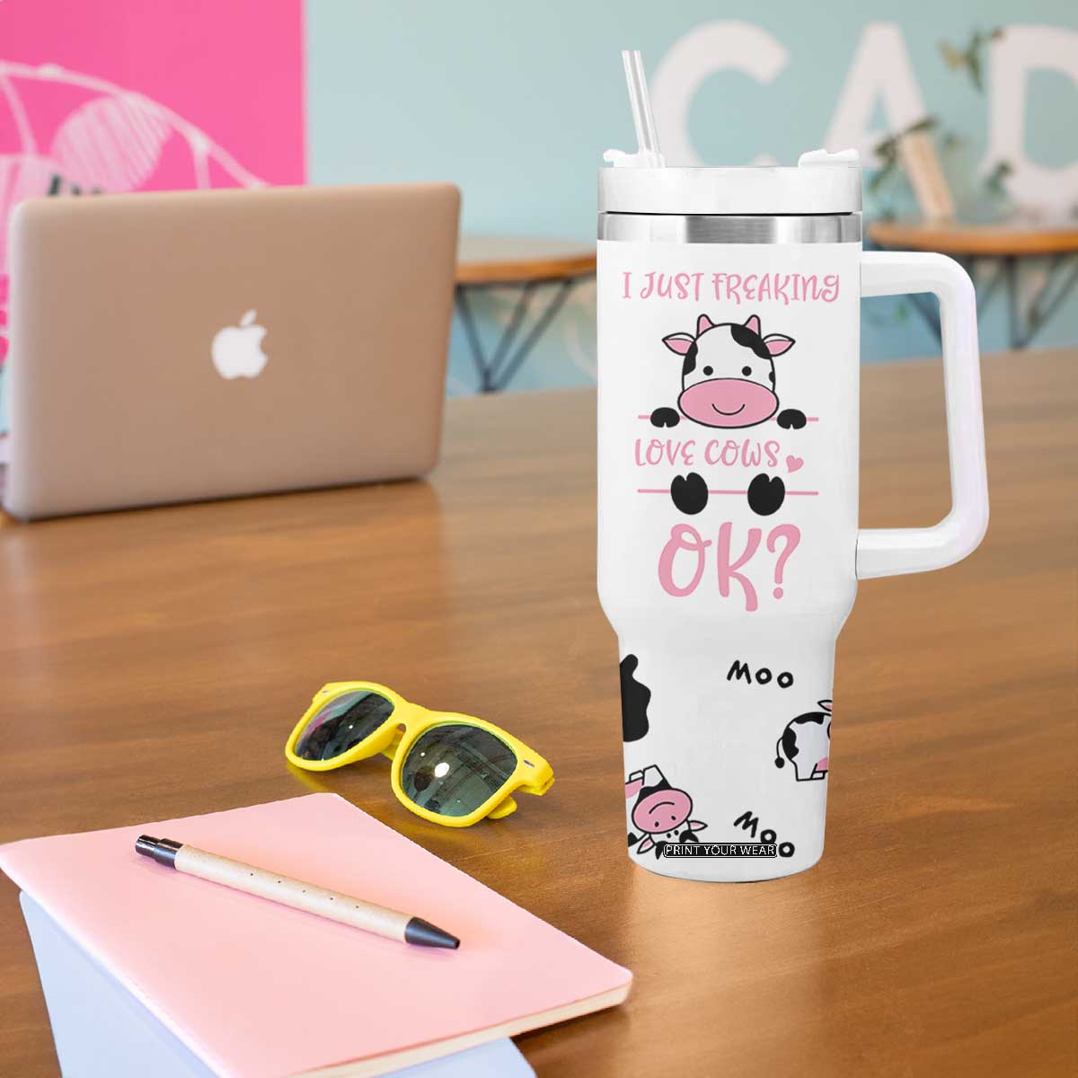 Cow Gifts For Women Tumbler With Handle Funny Cow Lovers Gift For Women Girlfrend Kids TB10 Print Your Wear