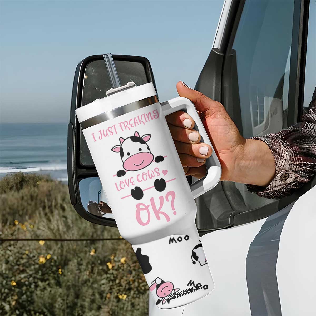 Cow Gifts For Women Tumbler With Handle Funny Cow Lovers Gift For Women Girlfrend Kids TB10 Print Your Wear