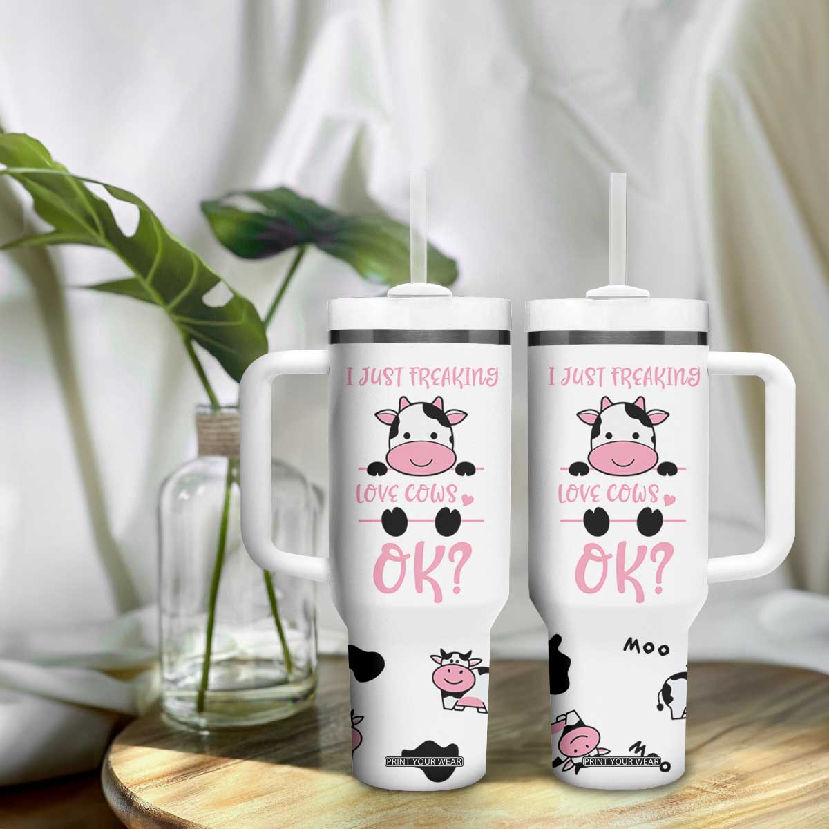 Cow Gifts For Women Tumbler With Handle Funny Cow Lovers Gift For Women Girlfrend Kids TB10 Print Your Wear