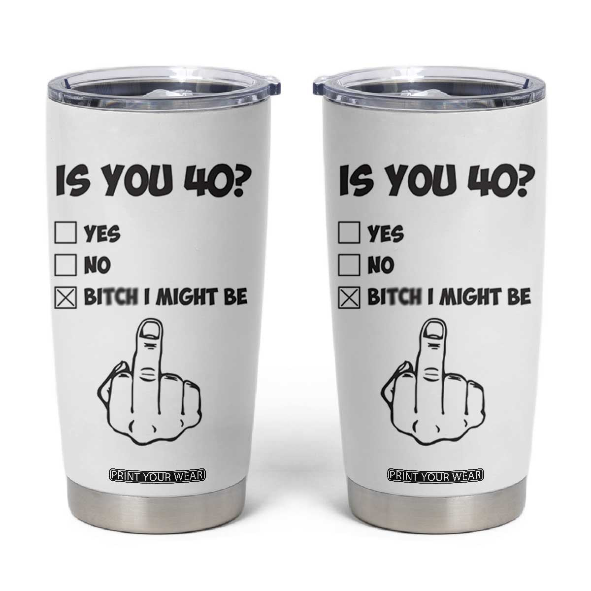 Funny 40th Birthday Tumbler Cup Funny Is You 40 Year Old 1986 Birthday Gifts TB10 White Print Your Wear