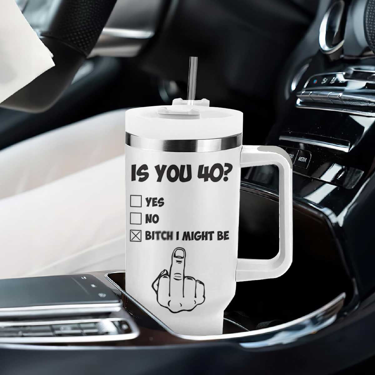 Funny 40th Birthday Tumbler With Handle Funny Is You 40 Year Old 1986 Birthday Gifts TB10 Print Your Wear