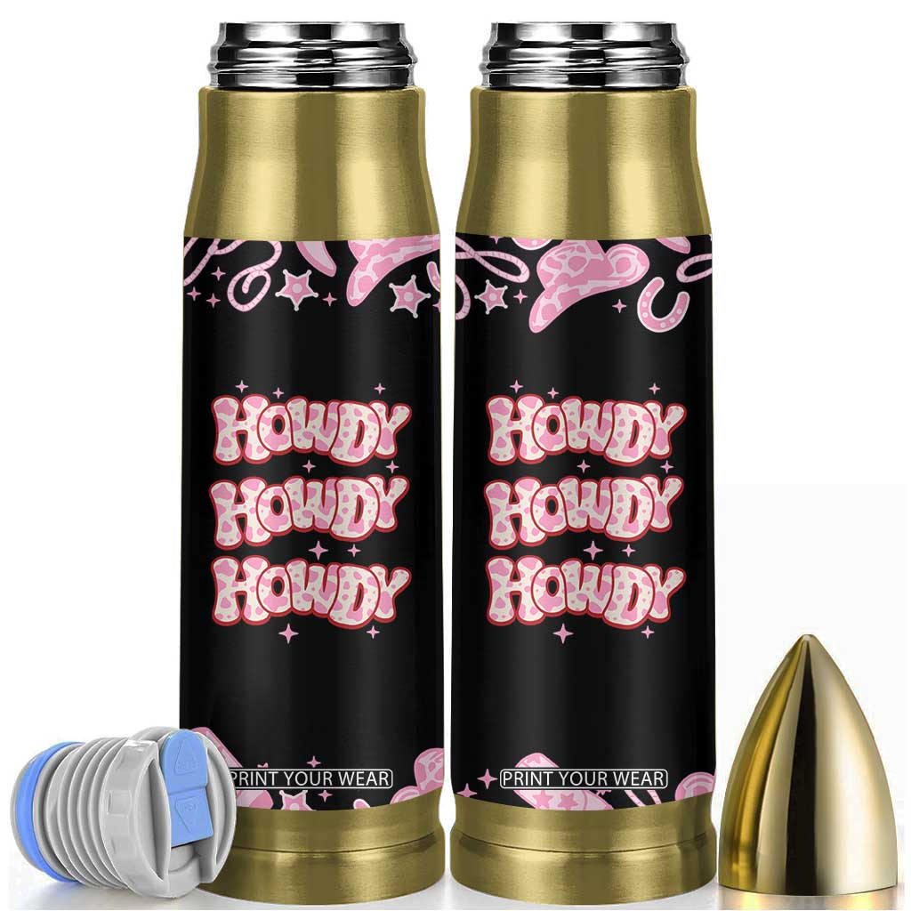 Howdy Cowgirl Bullet Tumbler Western Girl Country Rodeo Pink Cowgirl TB10 Black Print Your Wear