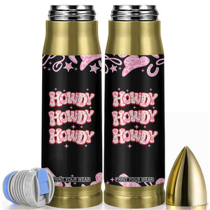 Howdy Cowgirl Bullet Tumbler Western Girl Country Rodeo Pink Cowgirl TB10 Black Print Your Wear
