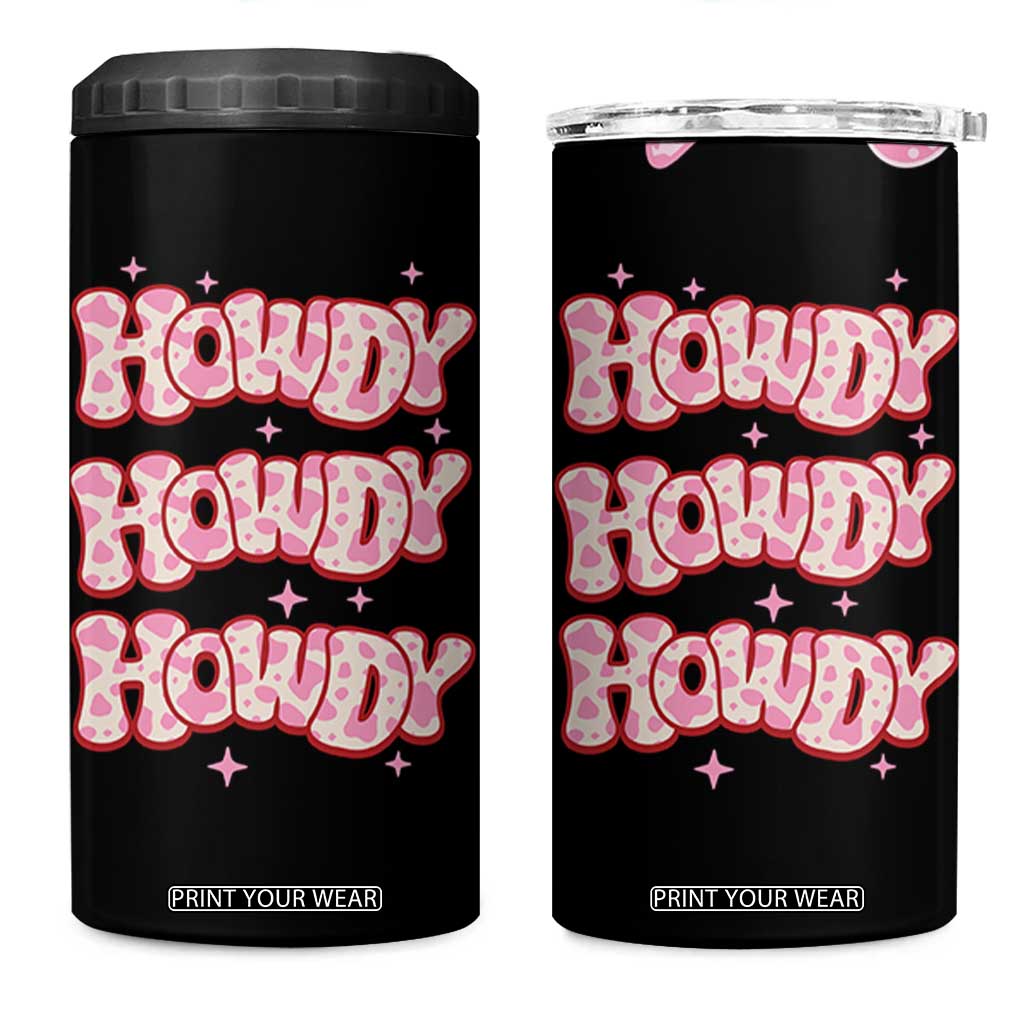 Howdy Cowgirl 4 in 1 Can Cooler Tumbler Western Girl Country Rodeo Pink Cowgirl TB10 One Size: 16 oz Black Print Your Wear