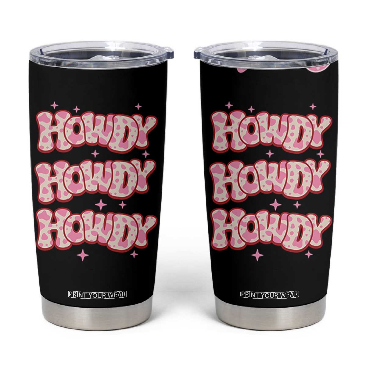 Howdy Cowgirl Tumbler Cup Western Girl Country Rodeo Pink Cowgirl TB10 Black Print Your Wear