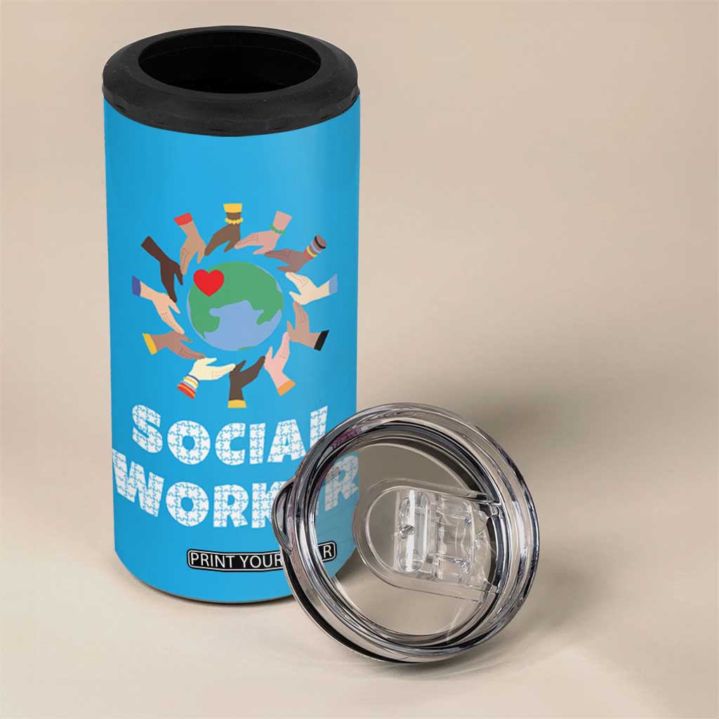 Social Worker Gifts 4 in 1 Can Cooler Tumbler Appreciation Gifts For Social Works Practitioner TB10 Print Your Wear