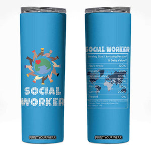 Social Worker Gifts Skinny Tumbler Appreciation Gifts For Social Works Practitioner TB10 Blue Print Your Wear