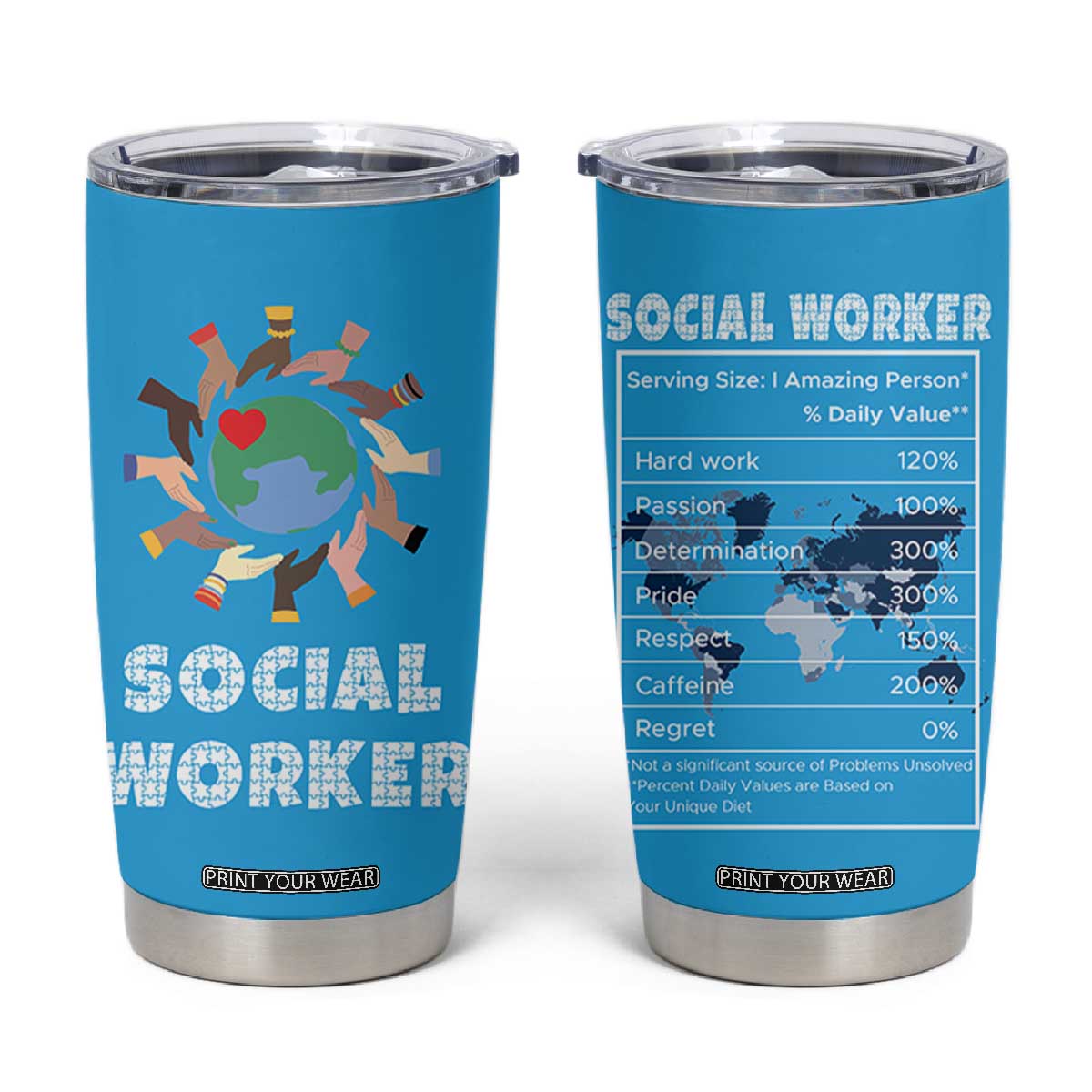 Social Worker Gifts Tumbler Cup Appreciation Gifts For Social Works Practitioner TB10 Blue Print Your Wear