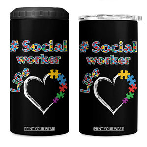 Social Worker Gifts 4 in 1 Can Cooler Tumbler Social Works Practitioner Appreciation Week TB10 One Size: 16 oz Black Print Your Wear