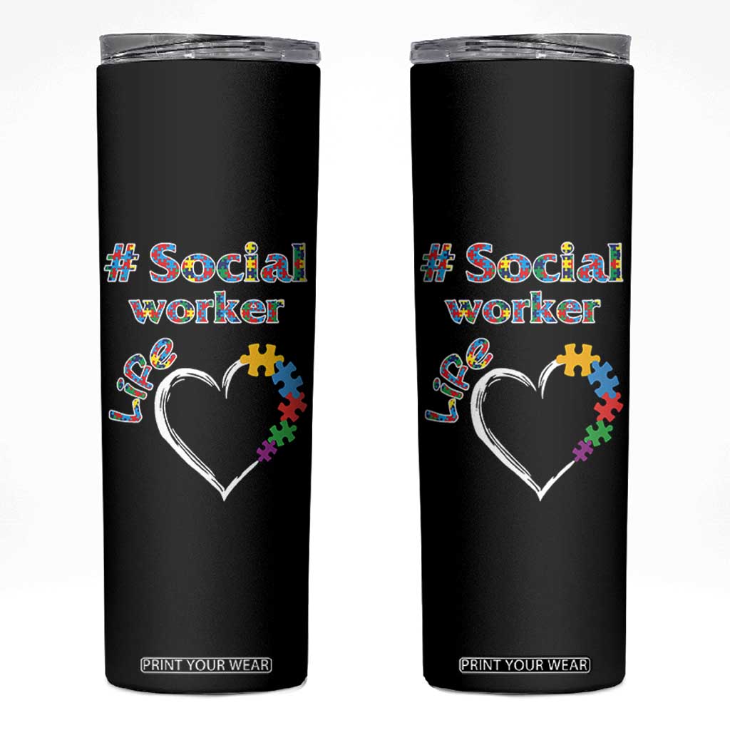 Social Worker Gifts Skinny Tumbler Social Works Practitioner Appreciation Week TB10 Black Print Your Wear
