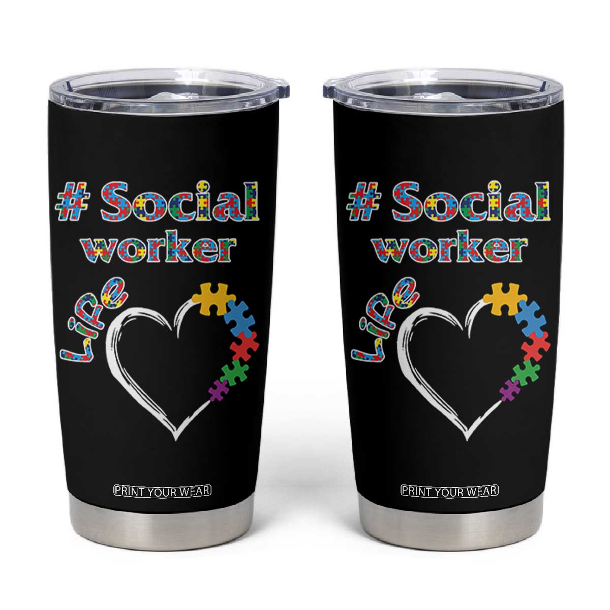 Social Worker Gifts Tumbler Cup Social Works Practitioner Appreciation Week TB10 Black Print Your Wear