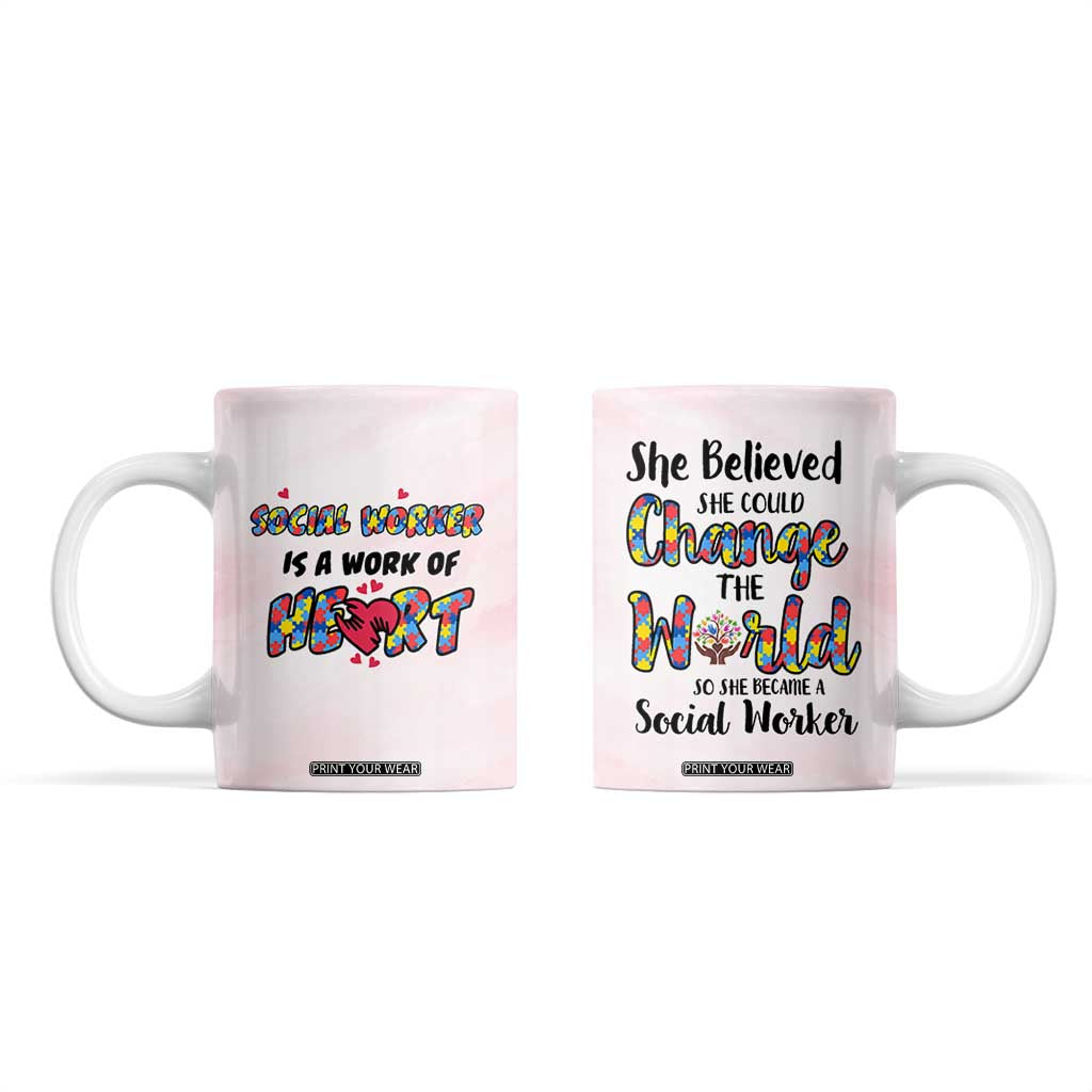 Social Worker Gifts For Women Coffee Mug Gift for Social Work Week Office Coworker TB10 Pink Print Your Wear