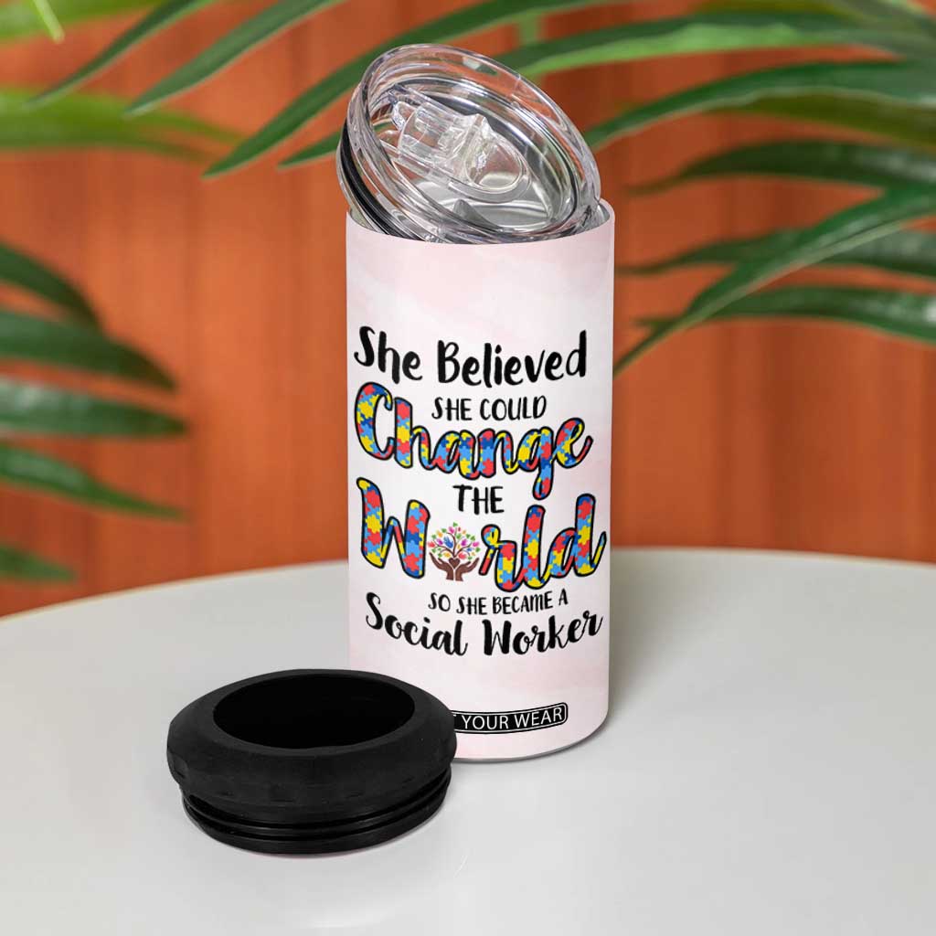 Social Worker Gifts For Women 4 in 1 Can Cooler Tumbler Gift for Social Work Week Office Coworker TB10 Print Your Wear