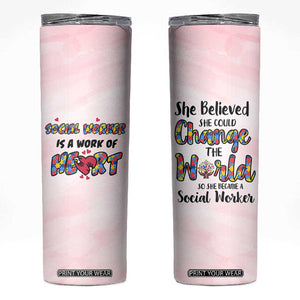 Social Worker Gifts For Women Skinny Tumbler Gift for Social Work Week Office Coworker TB10 Pink Print Your Wear
