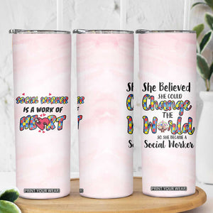 Social Worker Gifts For Women Skinny Tumbler Gift for Social Work Week Office Coworker TB10 Print Your Wear