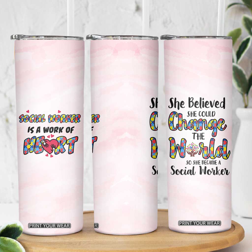 Social Worker Gifts For Women Skinny Tumbler Gift for Social Work Week Office Coworker TB10 Print Your Wear