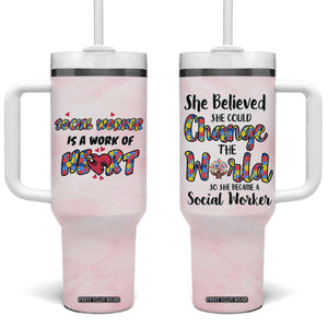 Social Worker Gifts For Women Tumbler With Handle Gift for Social Work Week Office Coworker TB10 One Size: 40 oz Pink Print Your Wear