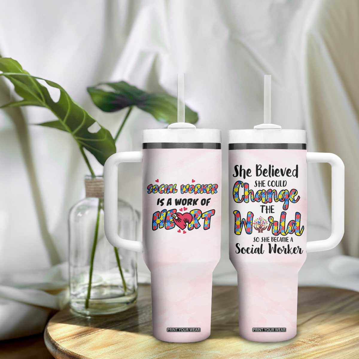 Social Worker Gifts For Women Tumbler With Handle Gift for Social Work Week Office Coworker TB10 Print Your Wear