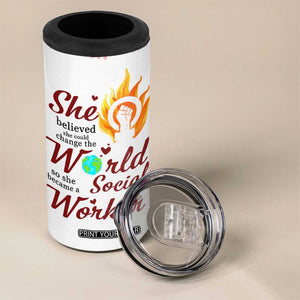 Social Worker Gifts For Women 4 in 1 Can Cooler Tumbler Social Works Practitioner Appreciation Week TB10 Print Your Wear