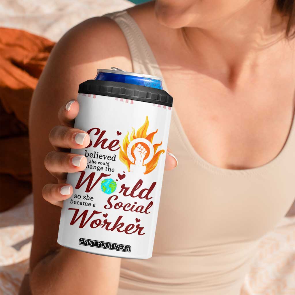 Social Worker Gifts For Women 4 in 1 Can Cooler Tumbler Social Works Practitioner Appreciation Week TB10 Print Your Wear