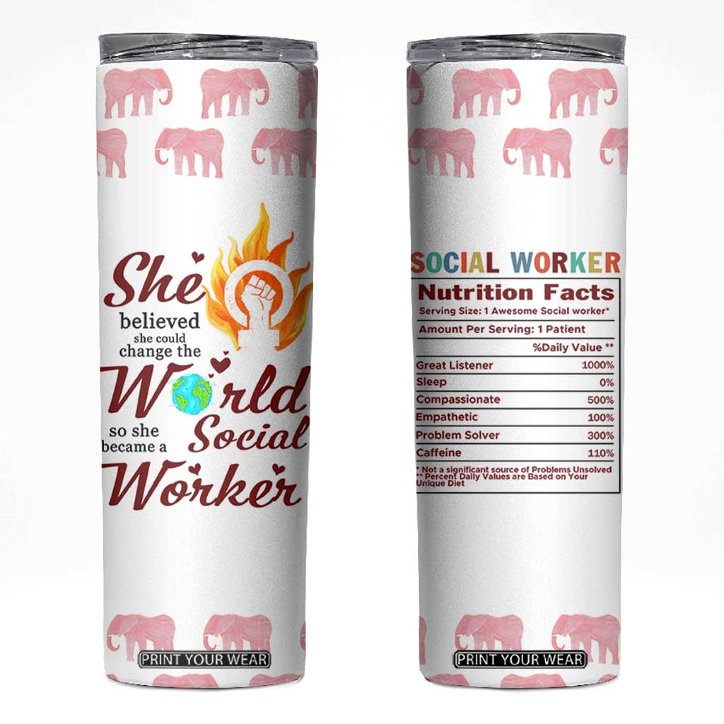 Social Worker Gifts For Women Skinny Tumbler Social Works Practitioner Appreciation Week TB10 White Print Your Wear