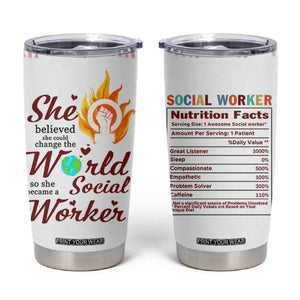 Social Worker Gifts For Women Tumbler Cup Social Works Practitioner Appreciation Week TB10 White Print Your Wear