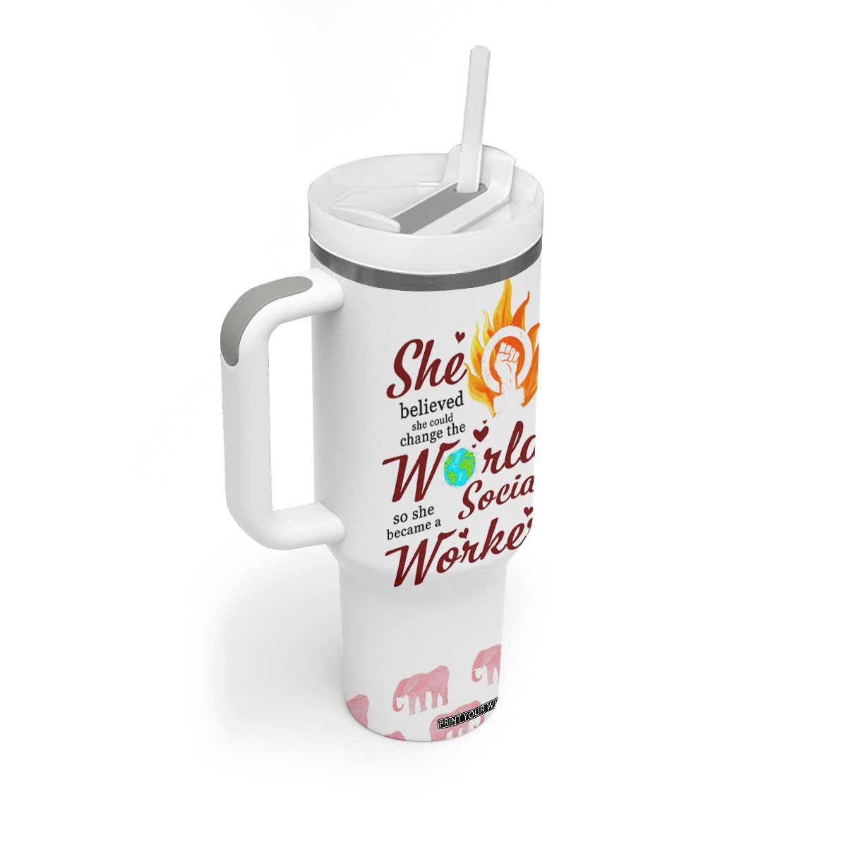 Social Worker Gifts For Women Tumbler With Handle Social Works Practitioner Appreciation Week TB10 Print Your Wear
