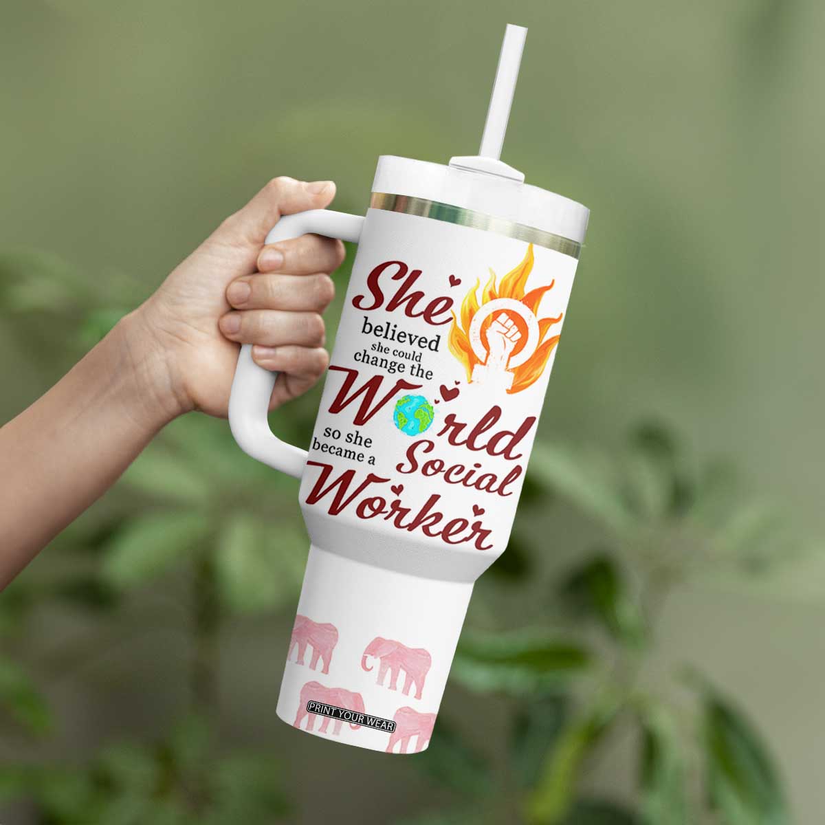 Social Worker Gifts For Women Tumbler With Handle Social Works Practitioner Appreciation Week TB10 Print Your Wear