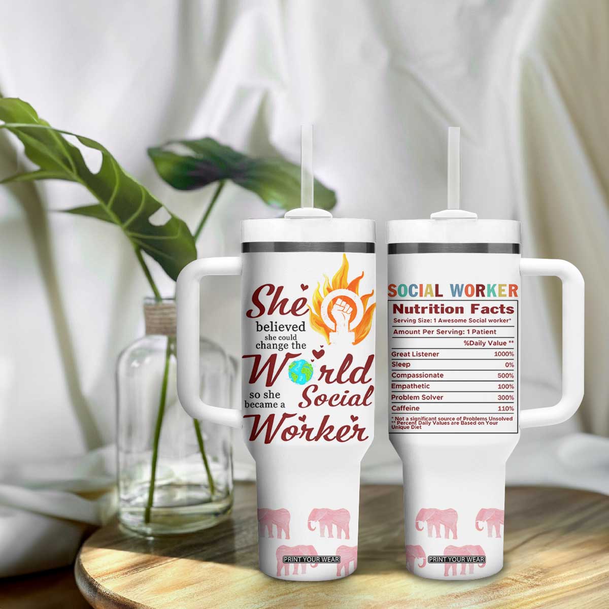 Social Worker Gifts For Women Tumbler With Handle Social Works Practitioner Appreciation Week TB10 Print Your Wear
