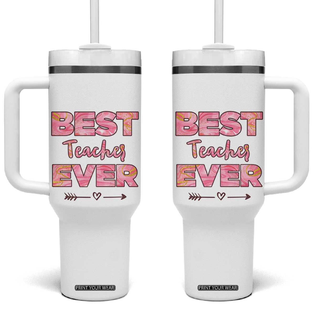 Best Teacher Appreciation Gifts Tumbler With Handle Thank You Appreciation Gifts From Students TB10 One Size: 40 oz White Print Your Wear