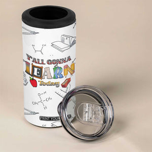 Teacher Life 4 in 1 Can Cooler Tumbler Teaching Is A Work Of Heart Appreciation Gifts From Students TB10 Print Your Wear
