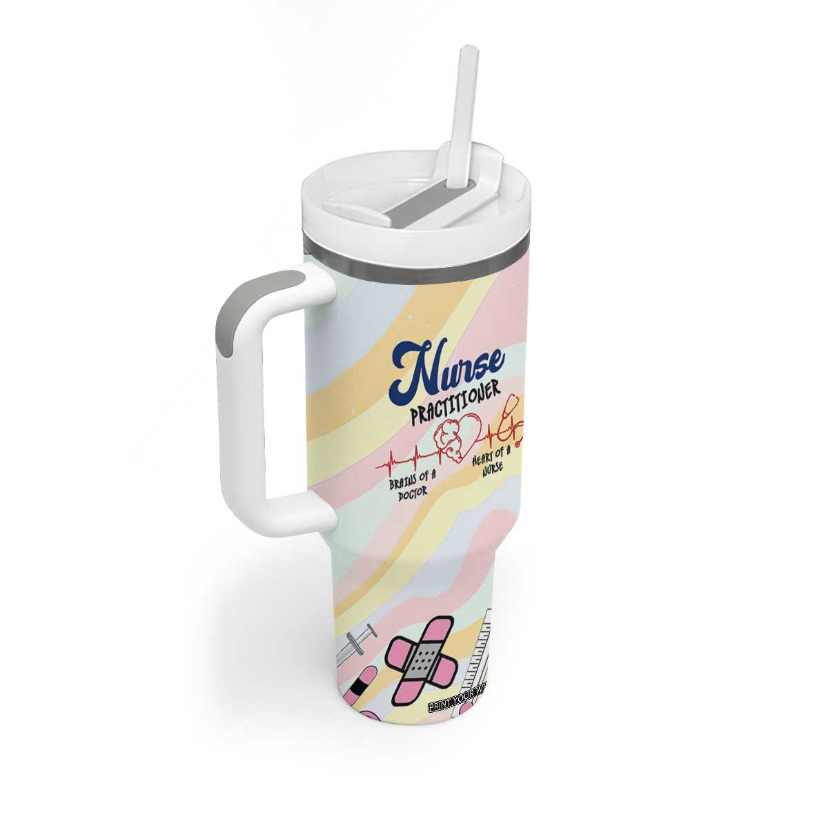 Nurses Practitioner Tumbler With Handle NP Gifts For Women Nursing School TB10 Print Your Wear