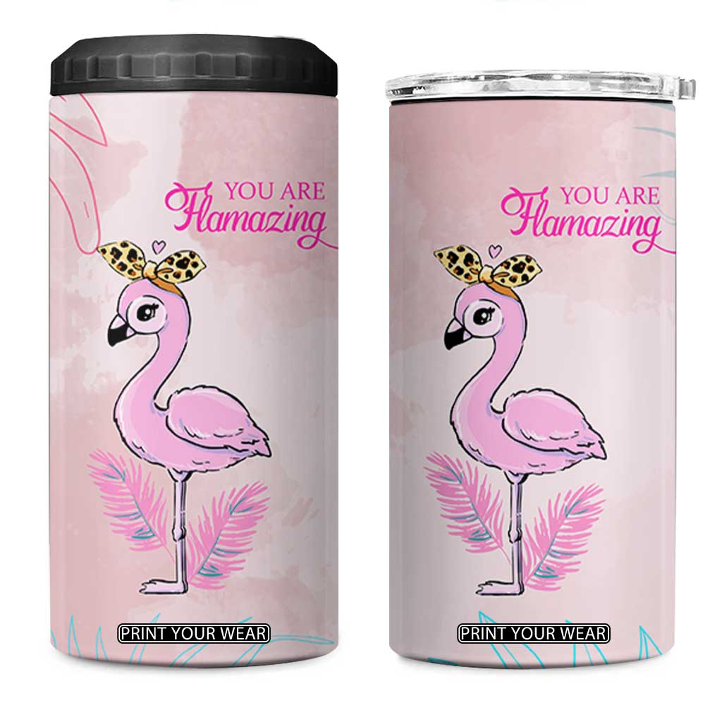 Positive Flamingo Gifts 4 in 1 Can Cooler Tumbler Emotional Support Flamingo Affirmation TB10 One Size: 16 oz Pink Print Your Wear