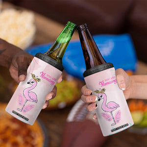 Positive Flamingo Gifts 4 in 1 Can Cooler Tumbler Emotional Support Flamingo Affirmation TB10 Print Your Wear