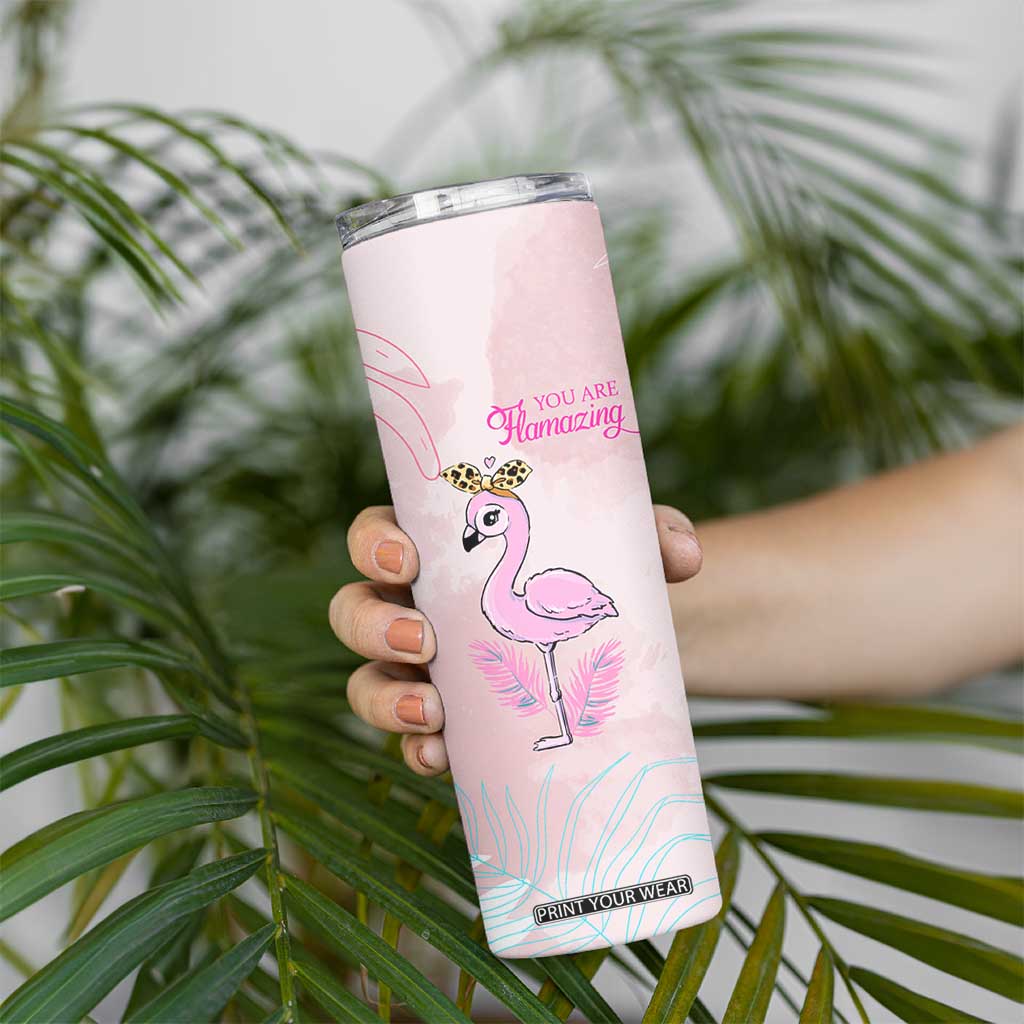 Positive Flamingo Gifts Skinny Tumbler Emotional Support Flamingo Affirmation TB10 Print Your Wear