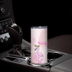 Positive Flamingo Gifts Skinny Tumbler Emotional Support Flamingo Affirmation TB10 Print Your Wear