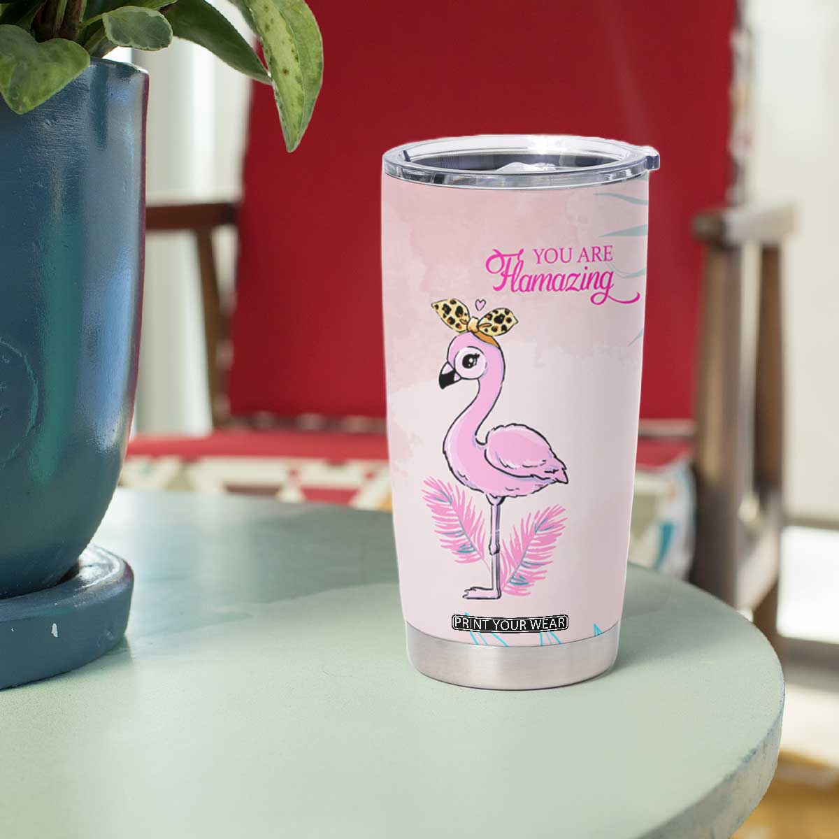 Positive Flamingo Gifts Tumbler Cup Emotional Support Flamingo Affirmation TB10 Print Your Wear