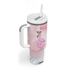 Positive Flamingo Gifts Tumbler With Handle Emotional Support Flamingo Affirmation TB10 Print Your Wear