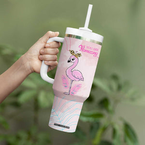 Positive Flamingo Gifts Tumbler With Handle Emotional Support Flamingo Affirmation TB10 Print Your Wear