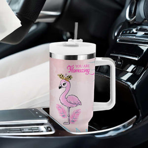 Positive Flamingo Gifts Tumbler With Handle Emotional Support Flamingo Affirmation TB10 Print Your Wear