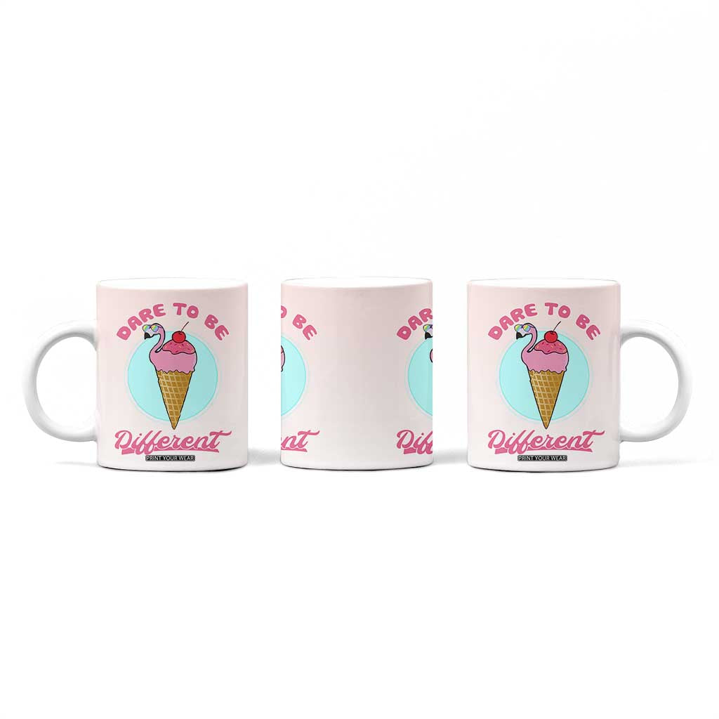 Positive Flamingo Gifts Coffee Mug Dare To Be Different Flamingo Affirmation Gift TB10 Print Your Wear